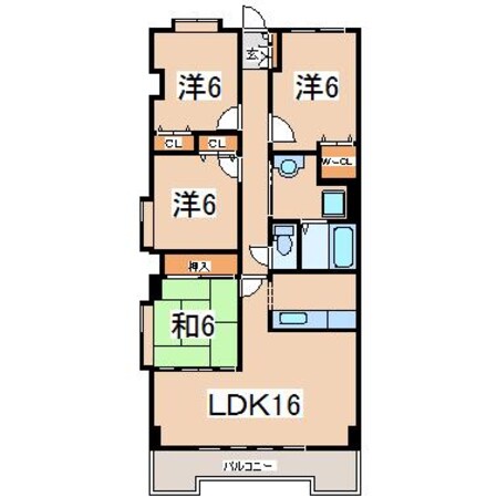 郡山駅 バス6分  小原田二丁目下車：停歩4分 6階の物件間取画像